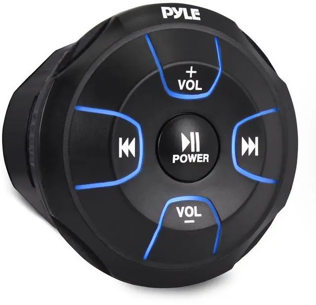 Alt view image 2 of 8 - Pyle Amplified Wireless Bluetooth Audio Controller - 300 Watt Bluetooth Media Button  Waterproof Marine Receiver Remote Control W/Aux  Mount for Car Truck Boat Marine Powersport Vehicles - PLMRBT18