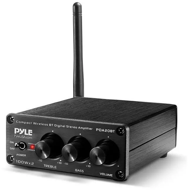 Alt view image 3 of 9 - bluetooth hifi mini audio amplifier - class d digital desktop pc stereo amplifier receiver (2 x 100 watt max) aluminum diecast- pyle pda20bt, micro amp