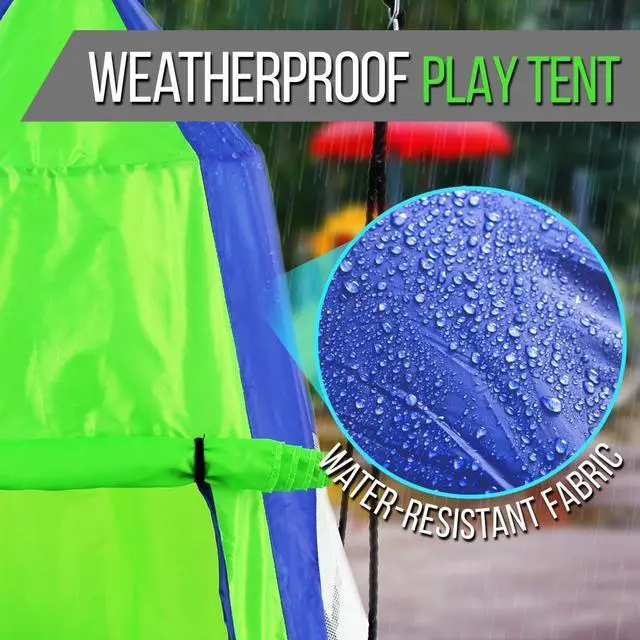 Alt view image 2 of 7 - SereneLife Kids Adjustable Tent Rope Swing Kit - SLSWNG350 - 40" Saucer Seat - Blue