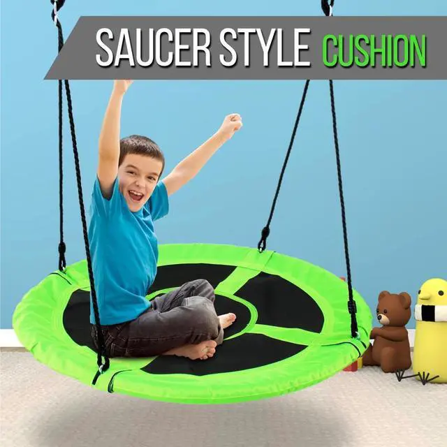 Alt view image 7 of 7 - SereneLife Kids Adjustable Tent Rope Swing Kit - SLSWNG350 - 40" Saucer Seat - Blue