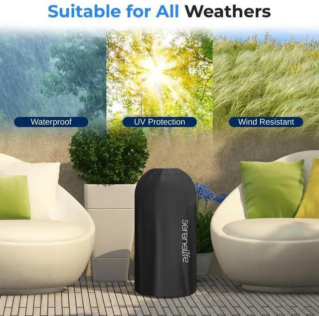 Alt view image 5 of 6 - SereneLife Heavy-Duty Patio Heater Cover Bag - SLOHT241 - Waterproof & UV Resistant