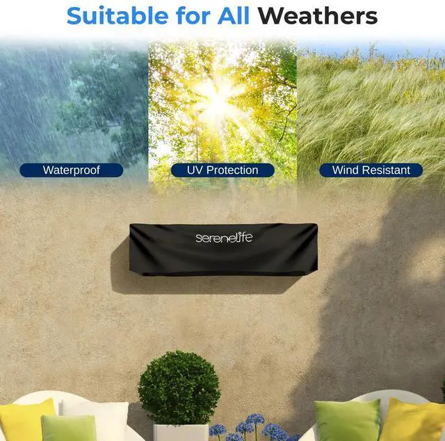 Alt view image 5 of 6 - SereneLife Heavy-Duty Stand-Up Patio Heater Cover Bag - SLOHT281 - UV Resistant & Waterproof