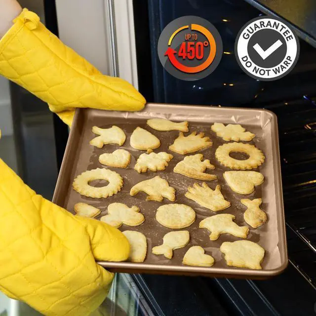 Alt view image 4 of 7 - NutriChef Non-Stick Mega Bake Pan - 1qt, 21.9'' x 15.8'' x 1'', Carbon Steel Construction - Metallic Coating, Dishwasher Safe