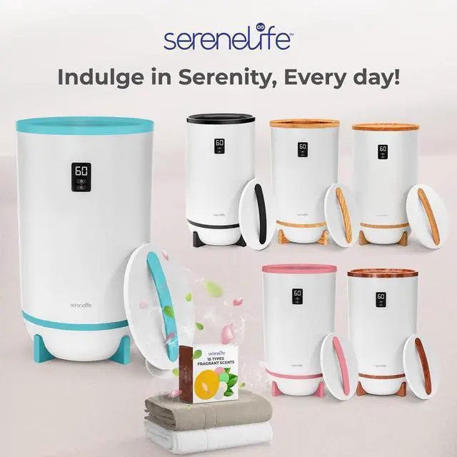 Alt view image 3 of 7 - SereneLife Single Touch Luxury Towel & Blanket Warmer - 500W, Blue, 20L Capacity, with Timer & Fragrant Disc Holder