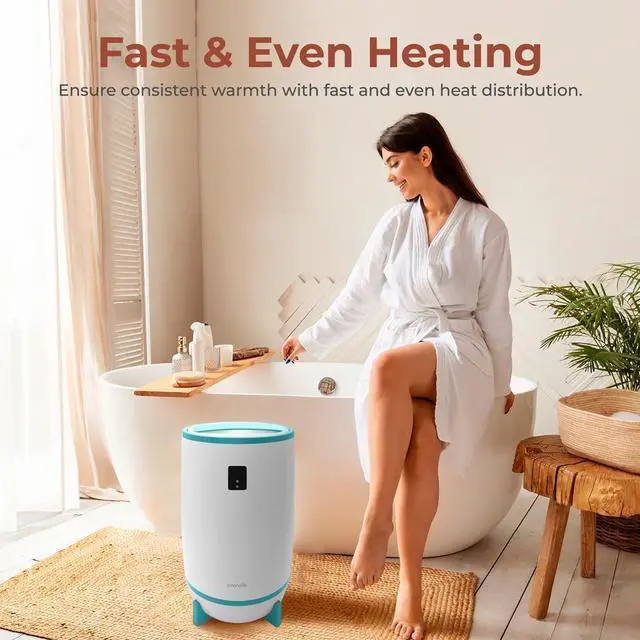 Alt view image 2 of 7 - SereneLife Single Touch Luxury Towel & Blanket Warmer - 500W, Blue, 20L Capacity, with Timer & Fragrant Disc Holder