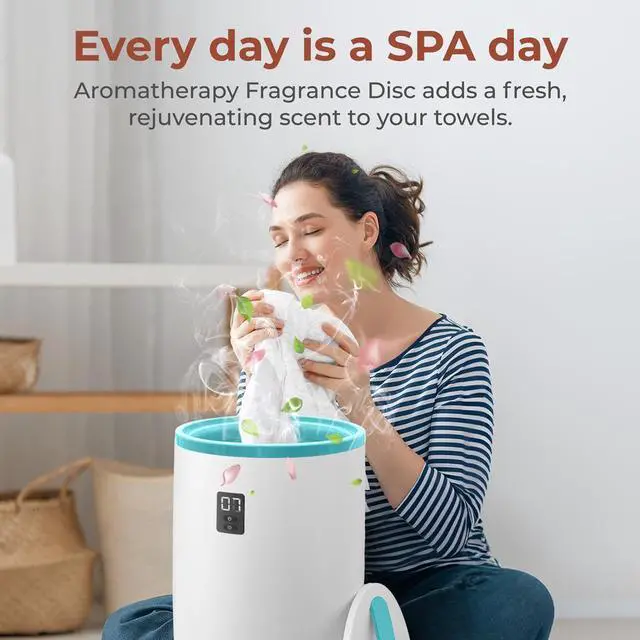 Alt view image 5 of 7 - SereneLife Single Touch Luxury Towel & Blanket Warmer - 500W, Blue, 20L Capacity, with Timer & Fragrant Disc Holder