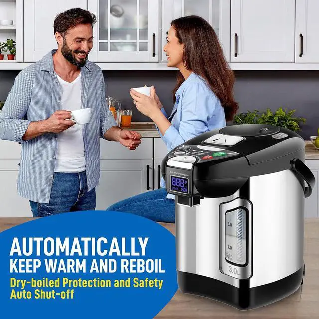 Alt view image 4 of 7 - NutriChef 3L Digital Hot Water Dispenser - Instant Water Boiler, Adjustable Temperature, Auto Dispense Safety Lock
