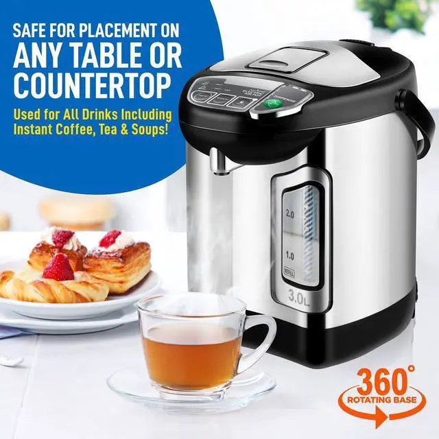 Alt view image 4 of 6 - NutriChef 3L Digital Hot Water Dispenser - Instant Water Boiler, Adjustable Temperature, Auto Dispense Safety Lock (3.17 quarts)