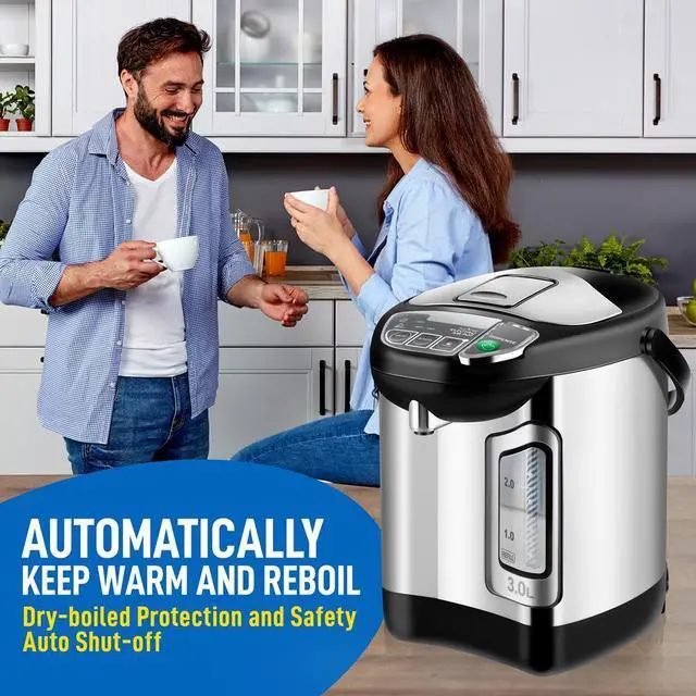 Alt view image 2 of 6 - NutriChef 3L Digital Hot Water Dispenser - Instant Water Boiler, Adjustable Temperature, Auto Dispense Safety Lock (3.17 quarts)