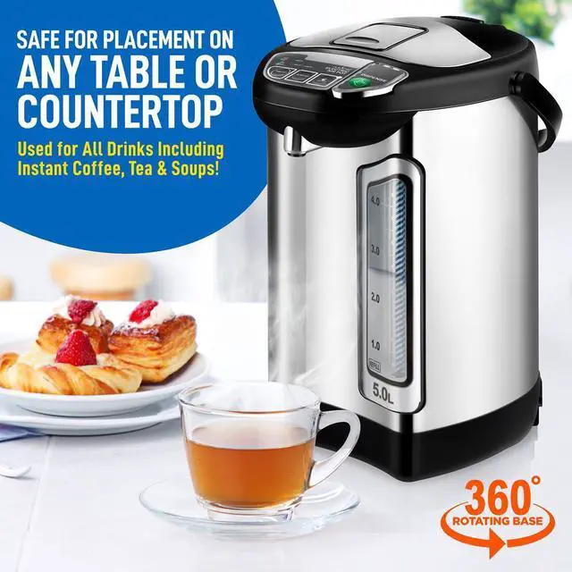 Alt view image 5 of 7 - NutriChef 5L Digital Hot Water Dispenser - Instant Water Boiler, Adjustable Temperature, Auto Dispense Safety Lock (5.283 quarts)