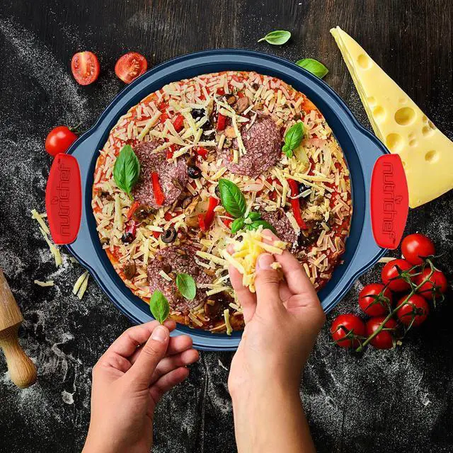 Alt view image 4 of 7 - NutriChef 6-Piece Nonstick Carbon Steel Bakeware Set with Red Silicone Handles, Professional Kitchen Oven Pans (Roaster, Round, Square, Loaf, Cookie, Muffin)