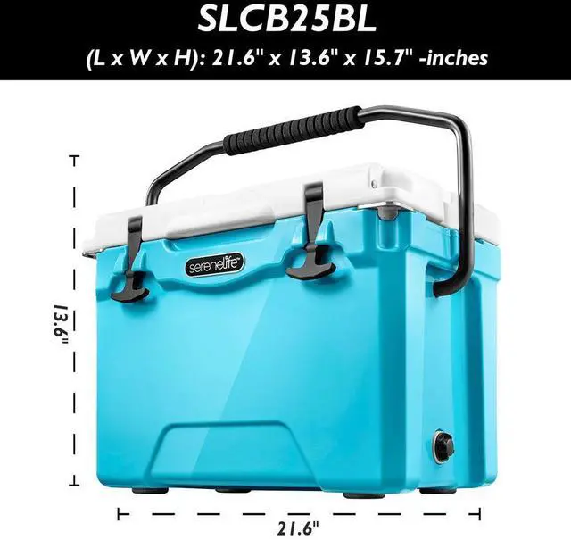 Alt view image 5 of 7 - SereneLife 25-Quart Portable Cooler Box - Blue, Holds 63 Cans, Ice Retention Up to 5 Days