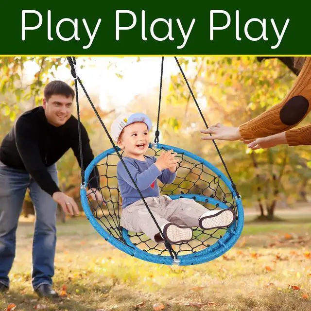 Alt view image 3 of 7 - SereneLife Spider Web Swing - Indoor/Outdoor Hanging Rope Swinging Seat Spinner for Children & Small Adults, 440 lb Capacity