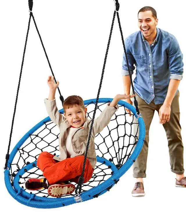 Main image of SereneLife Spider Web Swing - Indoor/Outdoor Hanging Rope Swinging Seat Spinner for Children & Small Adults, 440 lb Capacity