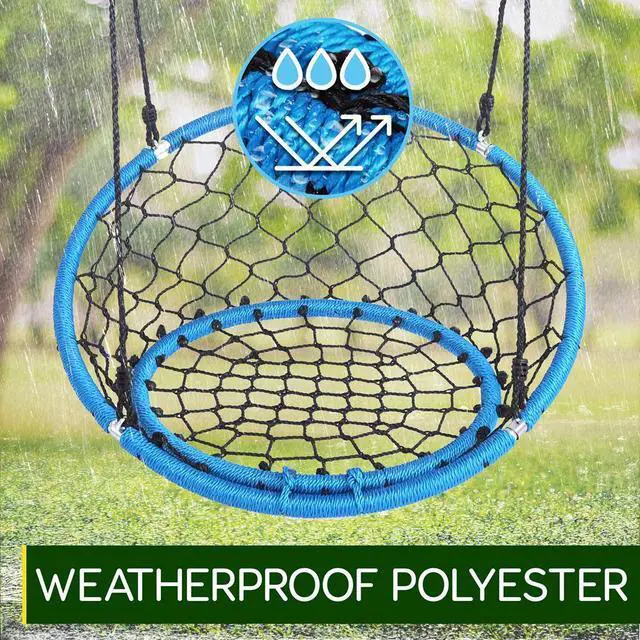 Alt view image 7 of 7 - SereneLife Spider Web Swing - Indoor/Outdoor Hanging Rope Swinging Seat Spinner for Children & Small Adults, 440 lb Capacity
