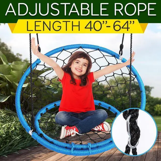 Alt view image 6 of 7 - SereneLife Spider Web Swing - Indoor/Outdoor Hanging Rope Swinging Seat Spinner for Children & Small Adults, 440 lb Capacity