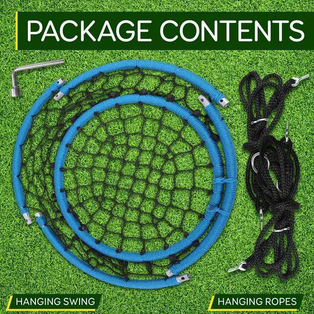 Alt view image 2 of 7 - SereneLife Spider Web Swing - Indoor/Outdoor Hanging Rope Swinging Seat Spinner for Children & Small Adults, 440 lb Capacity