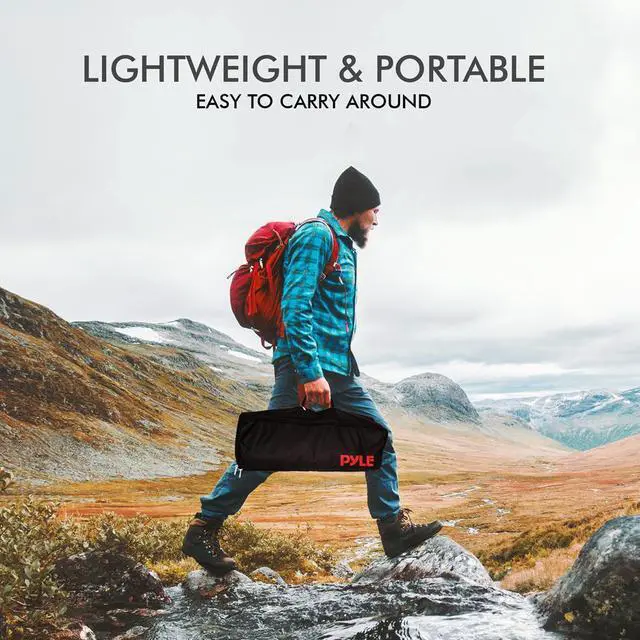 Alt view image 3 of 7 - Pyle 100" Portable Outdoor Projection Screen - Lightweight HD 16:9 Viewing with Frame Stand, Matte White Fabric