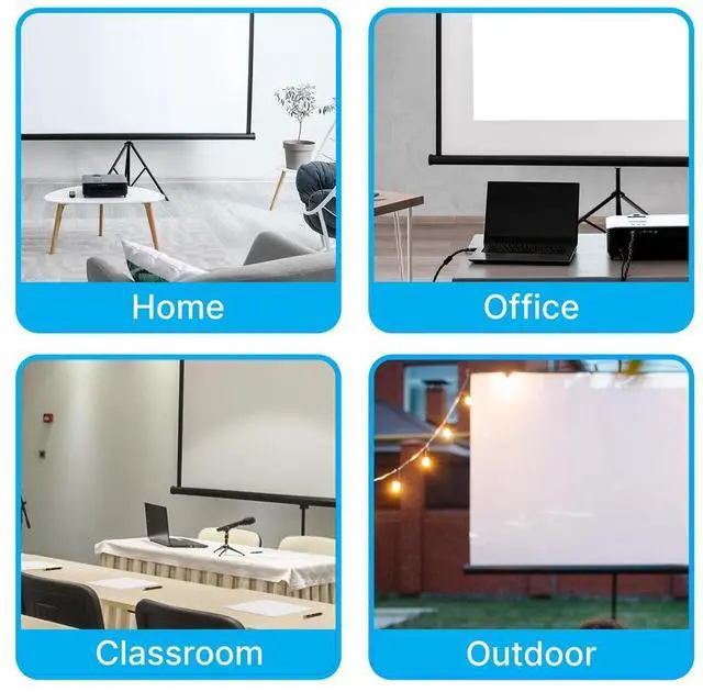 Alt view image 4 of 7 - Pyle 120-Inch Tripod Projector Screen - Floor Standing, Portable Fold-Out Roll-Up Manual Screen, 4:3 Aspect Ratio