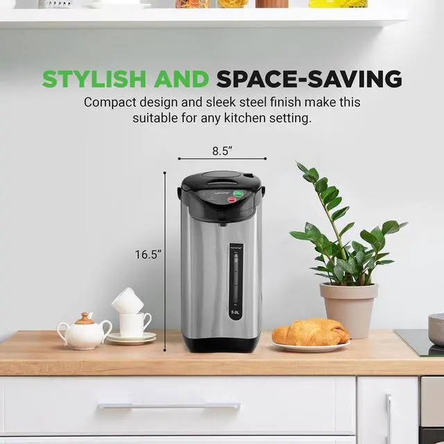 Alt view image 5 of 7 - NutriChef 5-Liter Electric Water Boiler & Warmer - Digital Hot Pot Kettle with 5 Temperature Settings, Safety Lock