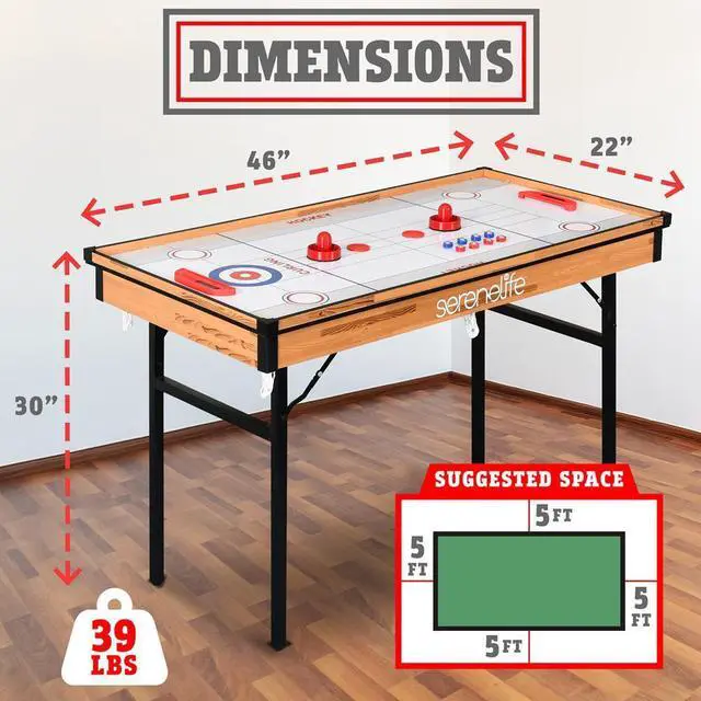 Alt view image 7 of 7 - SereneLife 4-in-1 Multi-Function Game Table  Includes Pool Table, Hockey Table, Shuffleboard Table, and Pingpong Table