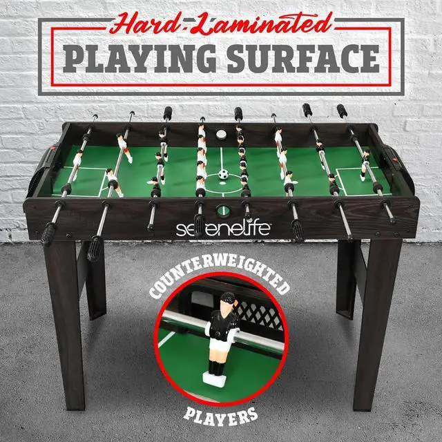 Alt view image 6 of 7 - SereneLife 48'' Competition Sized Foosball Table - Arcade Table Soccer for Home & Game Room with 2 Balls