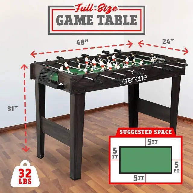 Alt view image 5 of 7 - SereneLife 48'' Competition Sized Foosball Table - Arcade Table Soccer for Home & Game Room with 2 Balls
