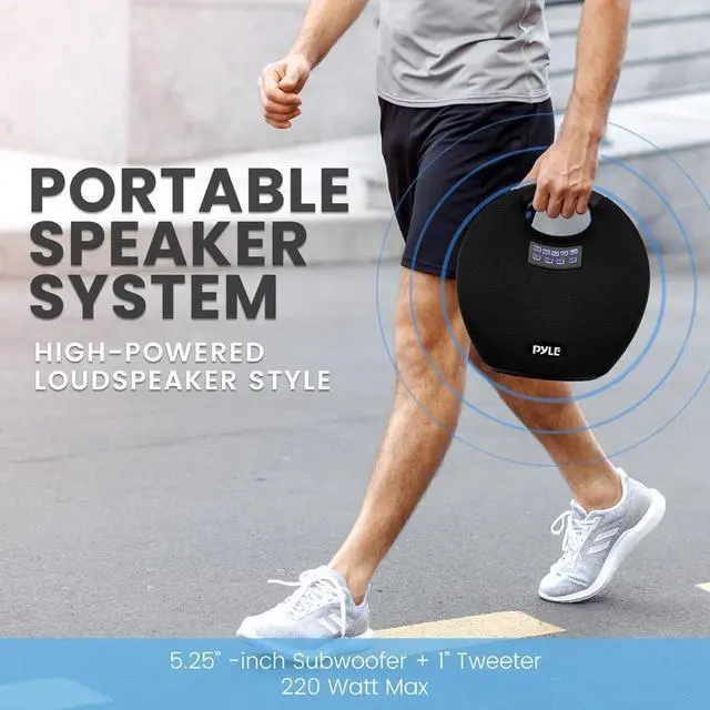 Alt view image 5 of 7 - Pyle 5.25 Portable Wireless BT Streaming Speaker - Portable Audio Speaker, with Built-in Rechargeable Battery, Waterproof, Wireless Microphone, Clear Sound Performance, TWS/MP3/USB (220 Watt MAX)