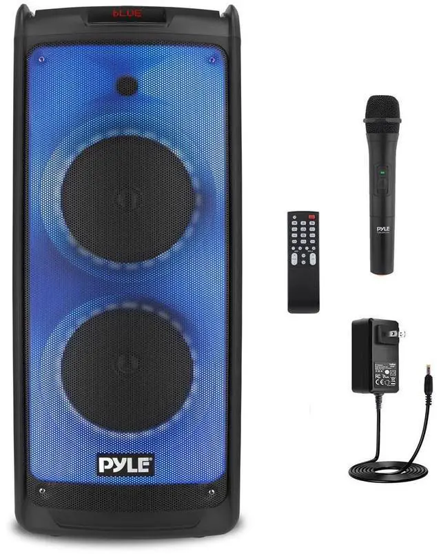 Main image of Pyle Bluetooth PA Speaker & Microphone System - 8" Woofer, 40W, Rechargeable Battery, MP3/USB/Micro SD/FM Radio, Wireless Handheld Microphone