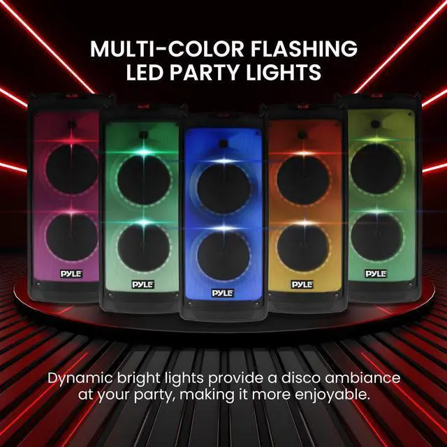 Alt view image 2 of 7 - Pyle Bluetooth PA Speaker & Microphone System - 8" Woofer, 40W, Rechargeable Battery, MP3/USB/Micro SD/FM Radio, Wireless Handheld Microphone