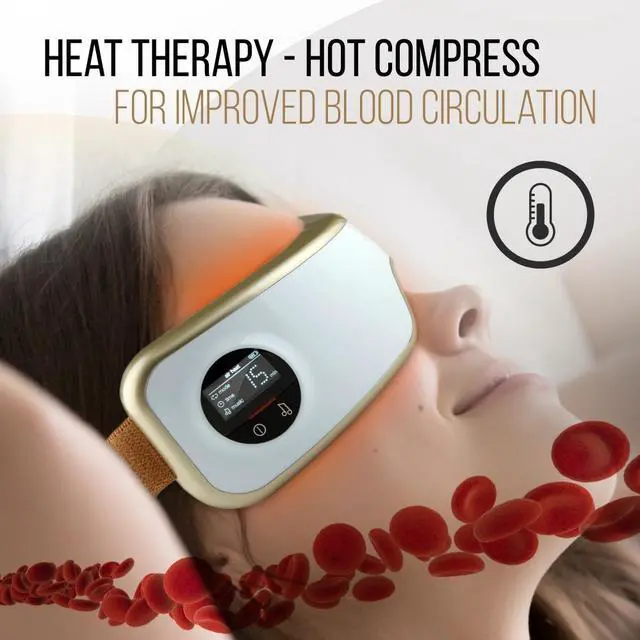 Alt view image 2 of 7 - SereneLife Digital Eye Massager - Rechargeable, Adjustable Goggle Visor Style, 5 Preset Massage Modes, Built-in MP3 Player