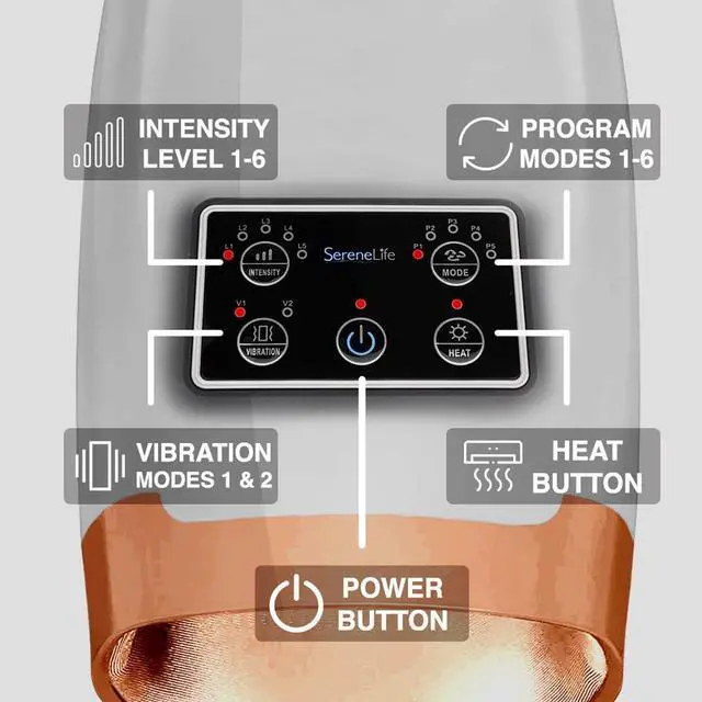 Alt view image 2 of 7 - SereneLife Therapeutic Hand Massager  5 Modes & 5 Intensity Levels Compression Therapy for Arthritis, Pain Relief & Carpal Tunnel (White)