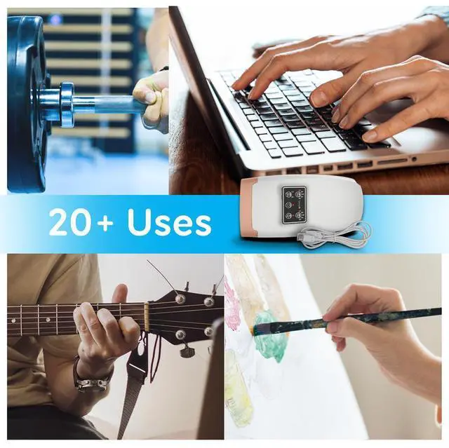 Alt view image 6 of 7 - SereneLife Therapeutic Hand Massager  5 Modes & 5 Intensity Levels Compression Therapy for Arthritis, Pain Relief & Carpal Tunnel (White)