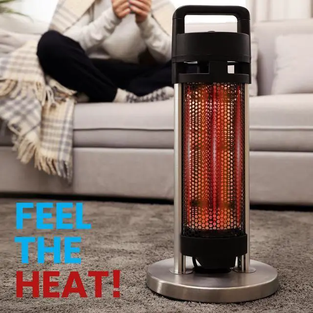 Alt view image 5 of 7 - SereneLife 900W Electric Patio Heater  Portable Indoor/Outdoor Heater with 360° Tip-over Safety Switch and Odorless Infrared Heating (Black)