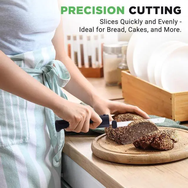 Alt view image 7 of 7 - NutriChef Electric Bread Knife with Contoured Grip Handle, Stainless Steel Blade & USB Charging - Black - NUELREKN3BLACK