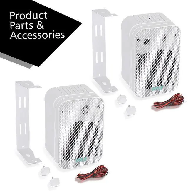 Alt view image 4 of 4 - Pyle PylePro PDWR40W Indoor/Outdoor Speaker - 2-way - 2 Pack - White