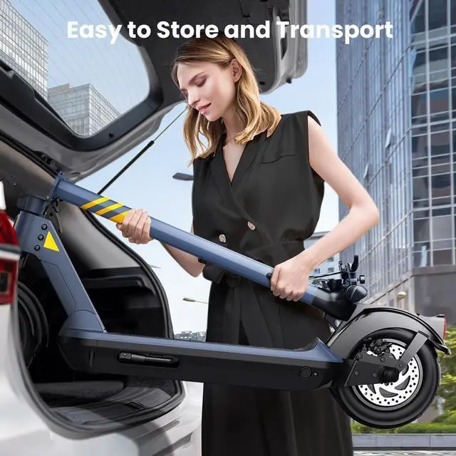 Alt view image 7 of 7 - Hurtle 10" Foldable Electric Scooter with Pneumatic Tires & Long Range Battery - HURES80 - 500W Motor - Black