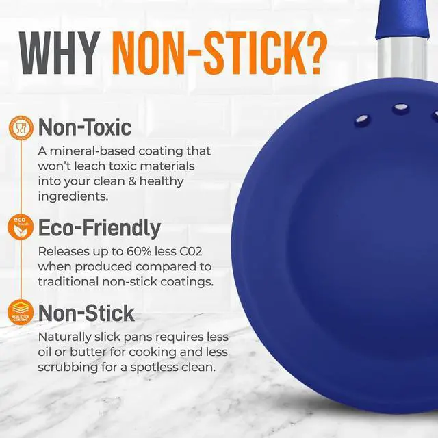 Alt view image 4 of 7 - NutriChef 12" Non-Stick Fry Pan with Lid & Silicone Handle - NCFRLD12 - Ceramic Coating