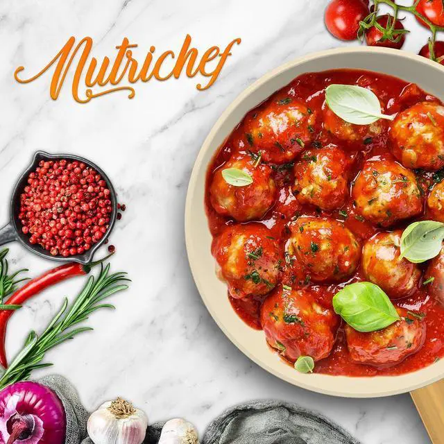 Alt view image 2 of 7 - NutriChef 10" Non-Stick Fry Pan with Golden Titanium Coated Handle - NCHG10 - Ceramic Coating