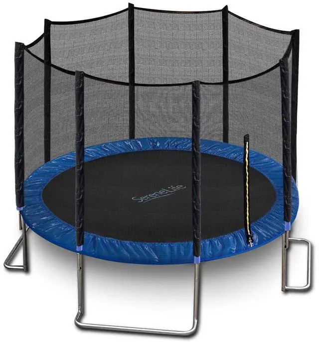 Main image of SereneLife 12ft Outdoor Jumping Trampoline with Safety Net Enclosure for Kids, Teens & Young Adults, Waterproof, Weather-Resistant