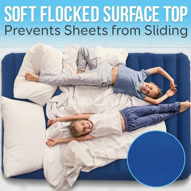 Alt view image 4 of 7 - SereneLife Premium Raised Queen Airbed with Steel Frame, Built-In Power Inflating Pump, 500lbs Capacity
