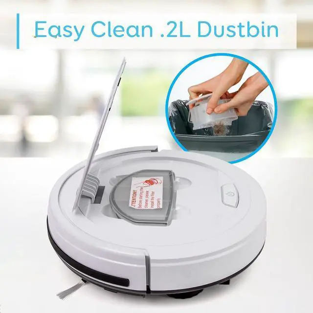 Alt view image 7 of 7 - Pure Clean Smart Robot Vacuum Cleaner  Automatic Cleaning with Self-Programmed Path, Anti-Fall Sensors, and One-Button Operation