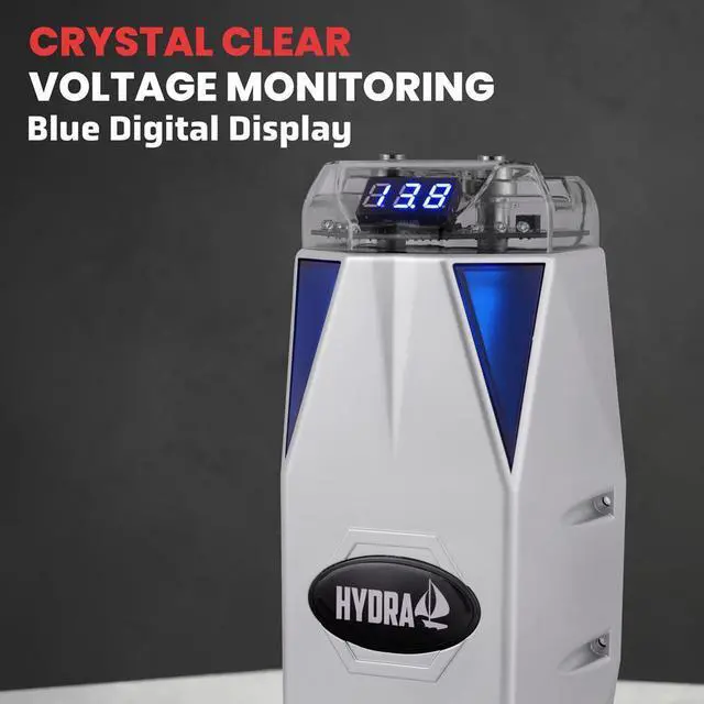 Alt view image 4 of 6 - Pyle 0.3 Farad Digital Power Capacitor - High-Performance Car Audio Accessory with Blue Digital Display and Stainless-Steel Screws