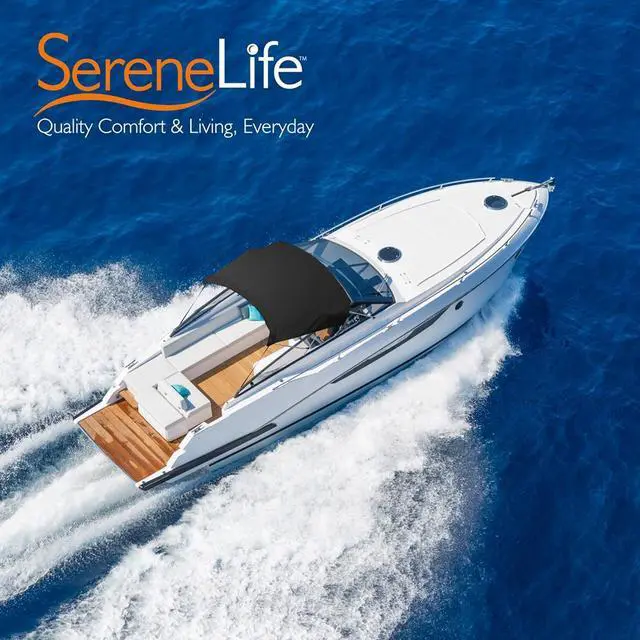 Alt view image 6 of 7 - SereneLife 3-Bow Bimini Top Boat Cover with 1" Aluminum Frame, Waterproof UV-Resistant Marine Canvas & Mounting Hardware (Gray, 72" x 73-78" x 46")