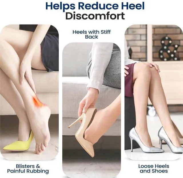 Alt view image 6 of 7 - SereneLife Heel Pad Cushions for Dress Shoes, High Heels & Loafers  Soft Sponge & Faux Leather, 12 Pairs (Black & Apricot)