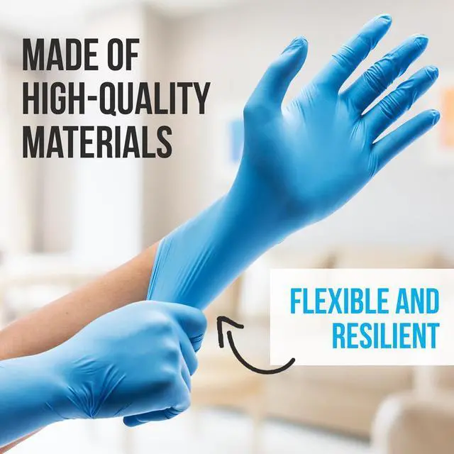 Alt view image 3 of 7 - SereneLife Soft Industrial Gloves  Powder-Free Nitrile and Vinyl Disposable Gloves, Extra Large Size, 100-Count