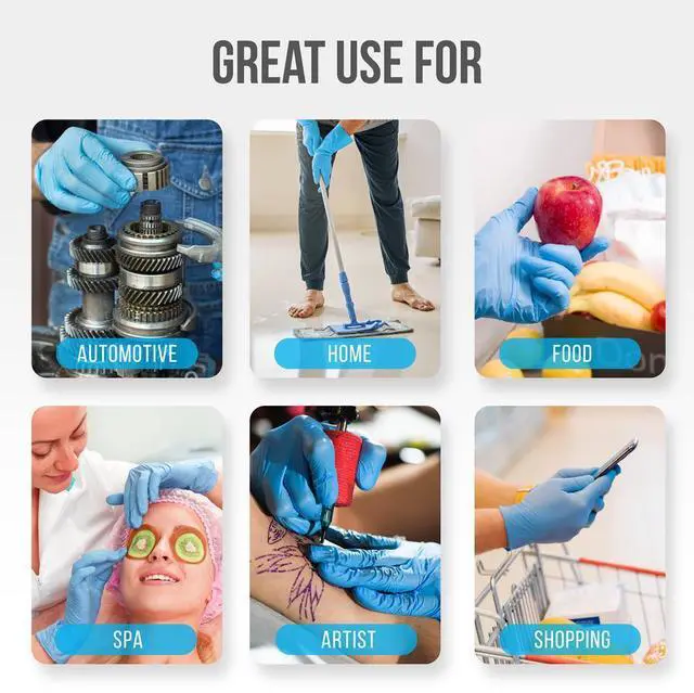 Alt view image 7 of 7 - SereneLife Soft Industrial Gloves  Powder-Free Nitrile and Vinyl Disposable Gloves, Extra Large Size, 100-Count