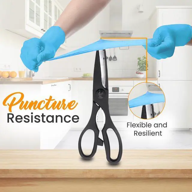 Alt view image 4 of 6 - SereneLife Soft Industrial Gloves  Disposable Nitrile Gloves, Medium Size, 100-Count