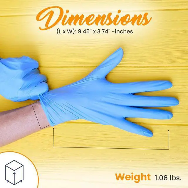 Alt view image 2 of 6 - SereneLife Soft Industrial Gloves  Disposable Nitrile Gloves, Medium Size, 100-Count