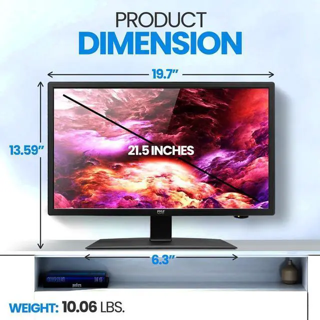 Alt view image 4 of 7 - Pyle 21.5 E-LED RV Digital TV  Full HD 1080p Flat Screen with Built-in DVD Player, Digital Antenna, HDMI & 12V/24V Car Adapter (PLTLD22)